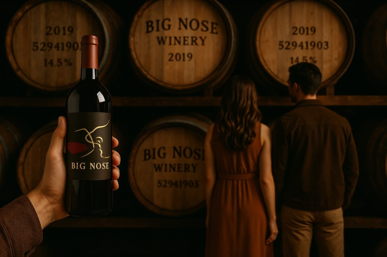 big-nose-winery-hand-bottle-barrels